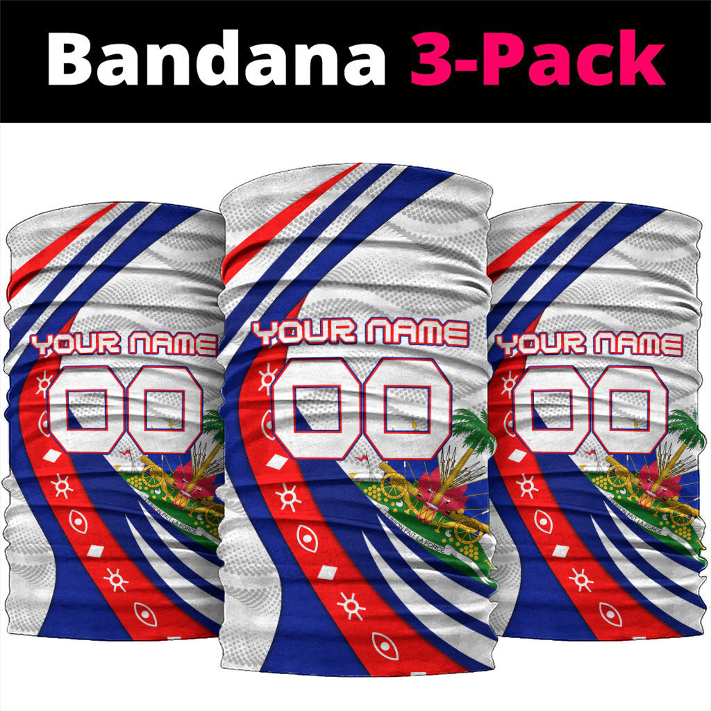 Personalized Haiti Football Trogon Bird Neck Gaiter Les Grenadiers National Flag Art Caribbean
