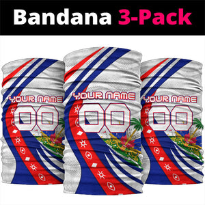 Personalized Haiti Football Trogon Bird Neck Gaiter Les Grenadiers National Flag Art Caribbean