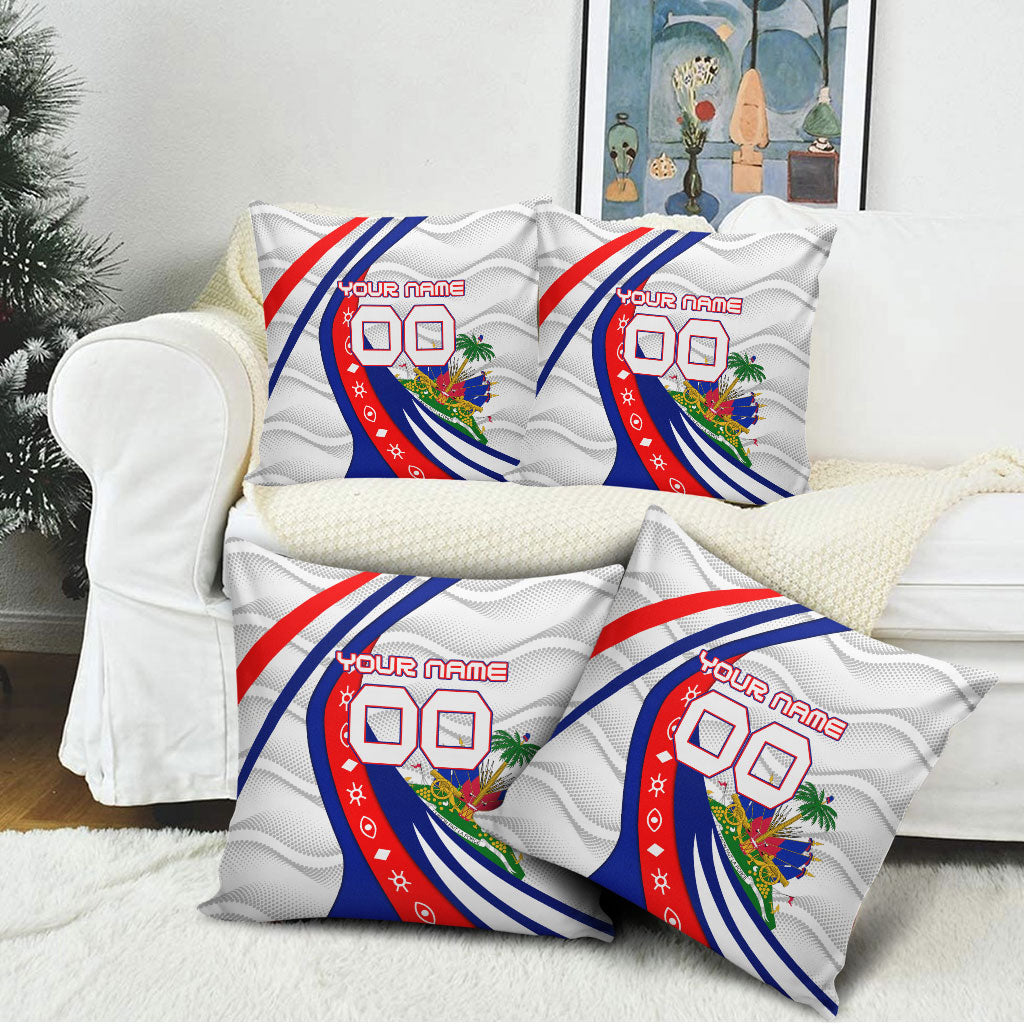 Personalized Haiti Football Trogon Bird Pillow Cover Les Grenadiers National Flag Art Caribbean