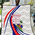 Personalized Haiti Football Trogon Bird Quilt Les Grenadiers National Flag Art Caribbean