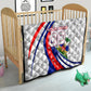 Personalized Haiti Football Trogon Bird Quilt Les Grenadiers National Flag Art Caribbean