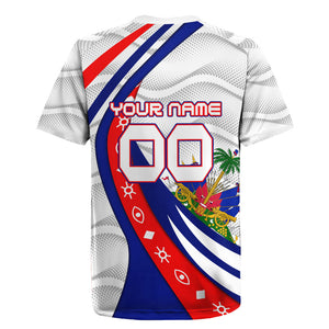 Personalized Haiti Football Trogon Bird Rugby Jersey Les Grenadiers National Flag Art Caribbean
