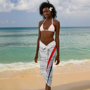 Personalized Haiti Football Trogon Bird Sarong Les Grenadiers National Flag Art Caribbean