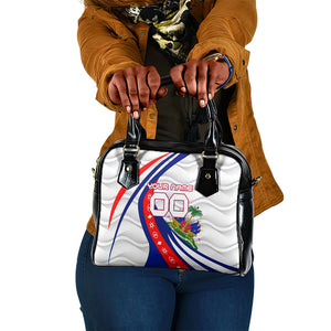 Personalized Haiti Football Trogon Bird Shoulder Handbag Les Grenadiers National Flag Art Caribbean