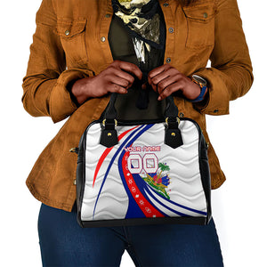 Personalized Haiti Football Trogon Bird Shoulder Handbag Les Grenadiers National Flag Art Caribbean