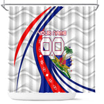 Personalized Haiti Football Trogon Bird Shower Curtain Les Grenadiers National Flag Art Caribbean