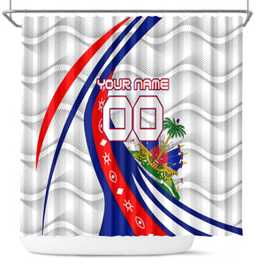 Personalized Haiti Football Trogon Bird Shower Curtain Les Grenadiers National Flag Art Caribbean