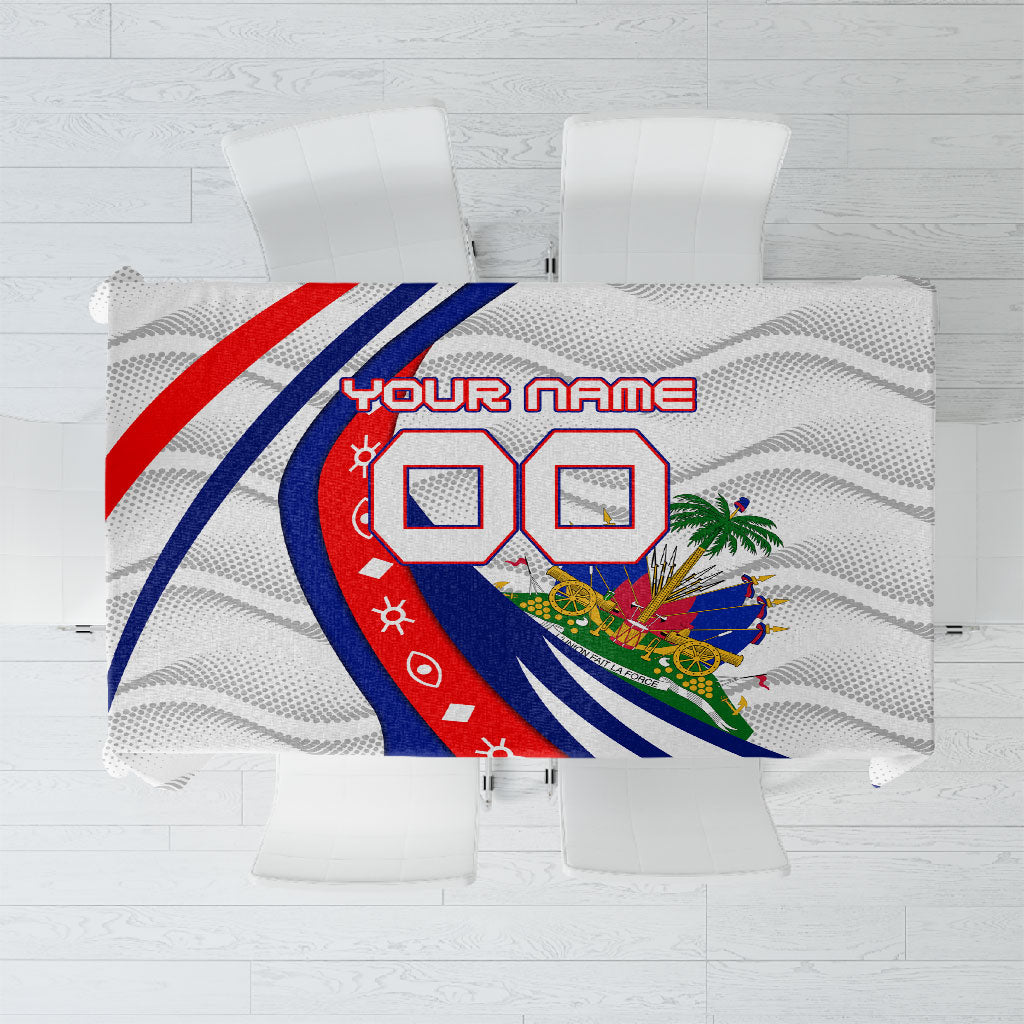 Personalized Haiti Football Trogon Bird Tablecloth Les Grenadiers National Flag Art Caribbean