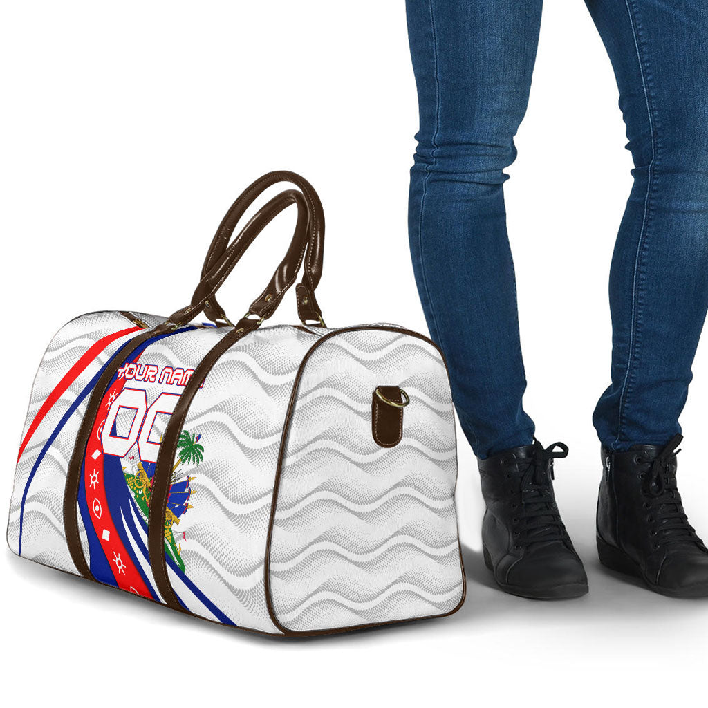 Personalized Haiti Football Trogon Bird Travel Bag Les Grenadiers National Flag Art Caribbean