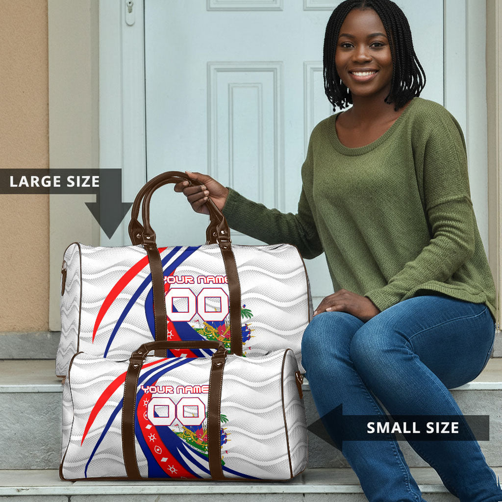 Personalized Haiti Football Trogon Bird Travel Bag Les Grenadiers National Flag Art Caribbean