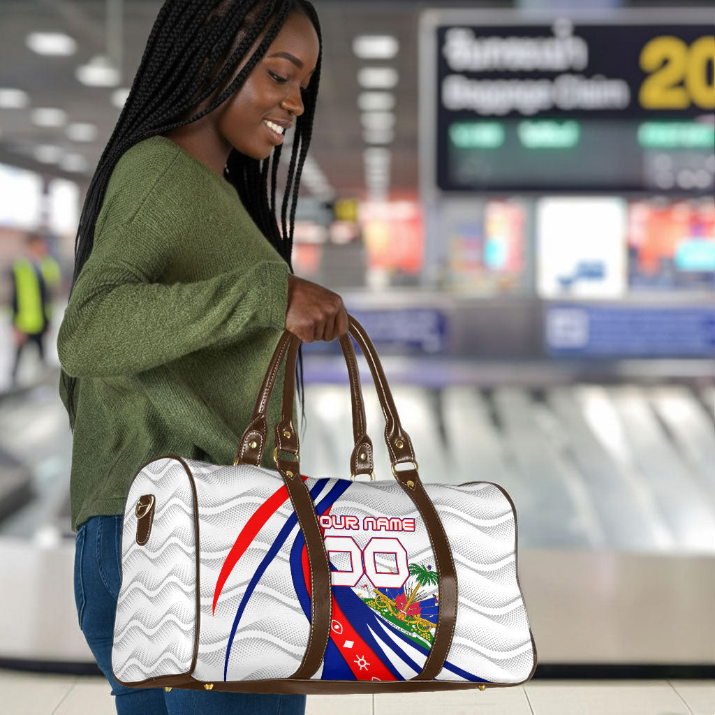 Personalized Haiti Football Trogon Bird Travel Bag Les Grenadiers National Flag Art Caribbean