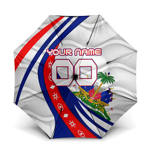 Personalized Haiti Football Trogon Bird Umbrella Les Grenadiers National Flag Art Caribbean