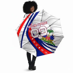 Personalized Haiti Football Trogon Bird Umbrella Les Grenadiers National Flag Art Caribbean