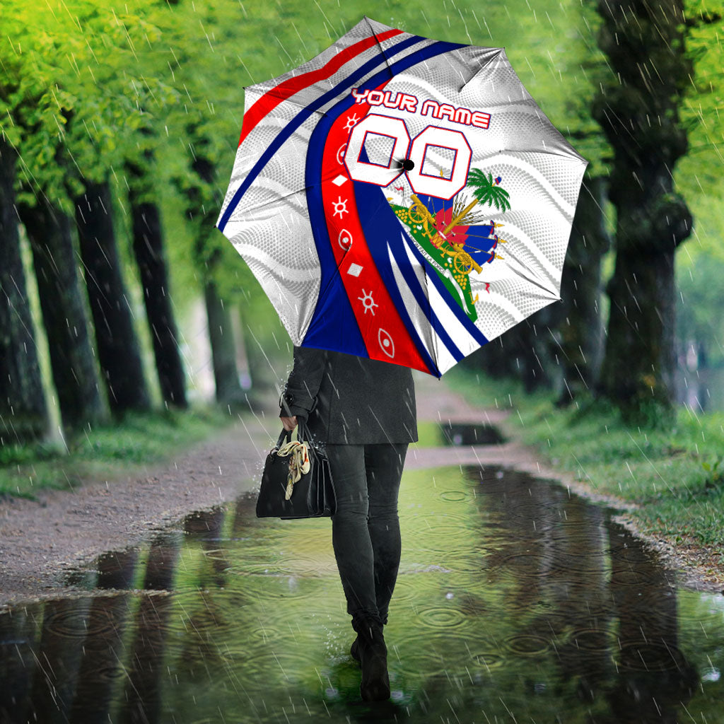 Personalized Haiti Football Trogon Bird Umbrella Les Grenadiers National Flag Art Caribbean