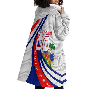 Personalized Haiti Football Trogon Bird Wearable Blanket Hoodie Les Grenadiers National Flag Art Caribbean