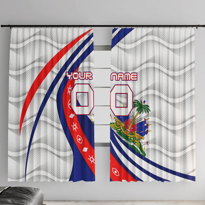 Personalized Haiti Football Trogon Bird Window Curtain Les Grenadiers National Flag Art Caribbean