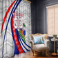 Personalized Haiti Football Trogon Bird Window Curtain Les Grenadiers National Flag Art Caribbean