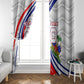 Personalized Haiti Football Trogon Bird Window Curtain Les Grenadiers National Flag Art Caribbean