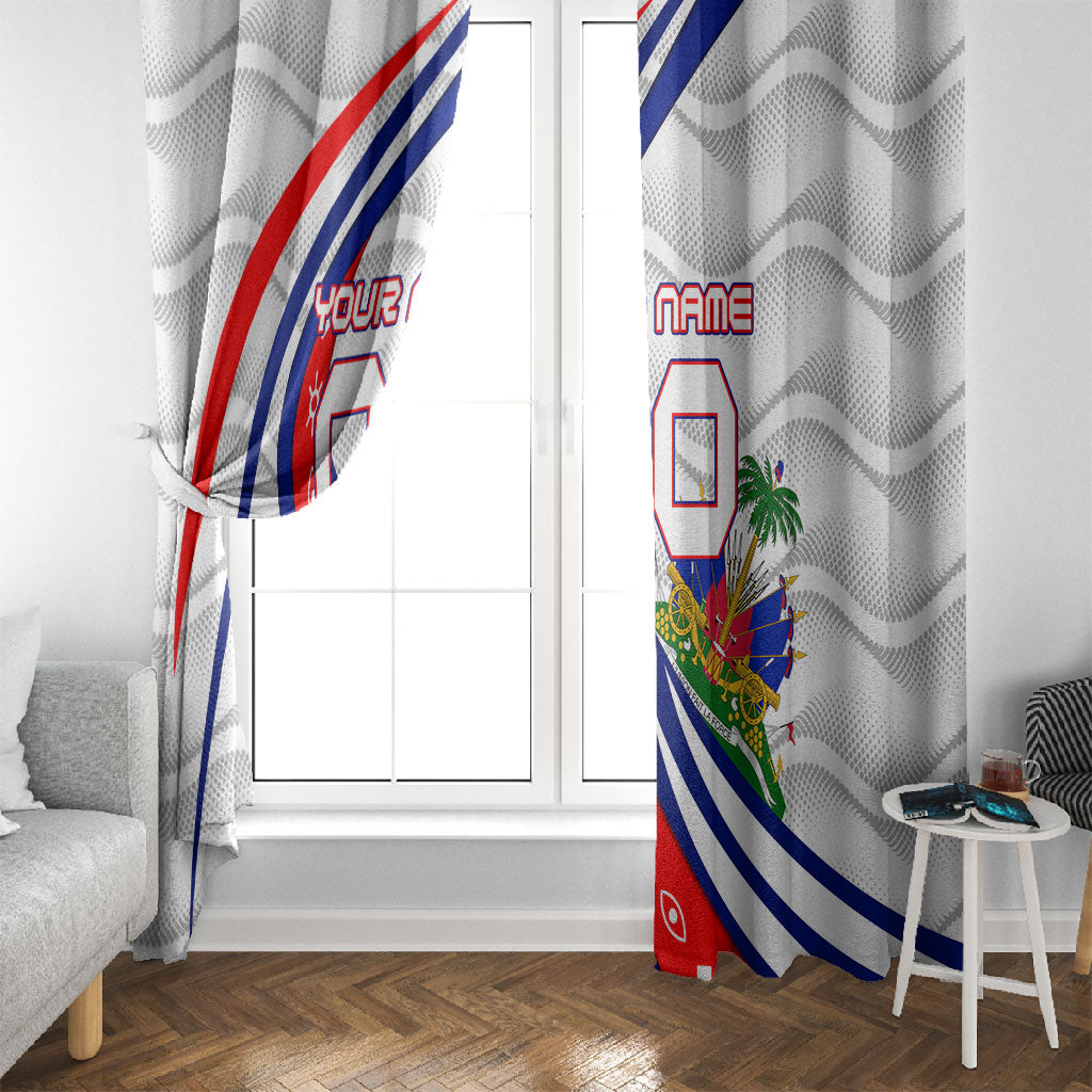Personalized Haiti Football Trogon Bird Window Curtain Les Grenadiers National Flag Art Caribbean