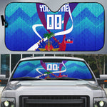 Personalized Haiti Football Auto Sun Shade Haitian Flag Trogon Bird Mascot