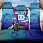 Personalized Haiti Football Back Car Seat Cover Haitian Flag Trogon Bird Mascot