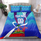 Personalized Haiti Football Bedding Set Haitian Flag Trogon Bird Mascot