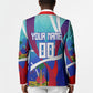 Personalized Haiti Football Blazer Haitian Flag Trogon Bird Mascot