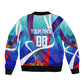 Personalized Haiti Football Bomber Jacket Haitian Flag Trogon Bird Mascot