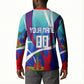 Personalized Haiti Football Button Sweatshirt Haitian Flag Trogon Bird Mascot