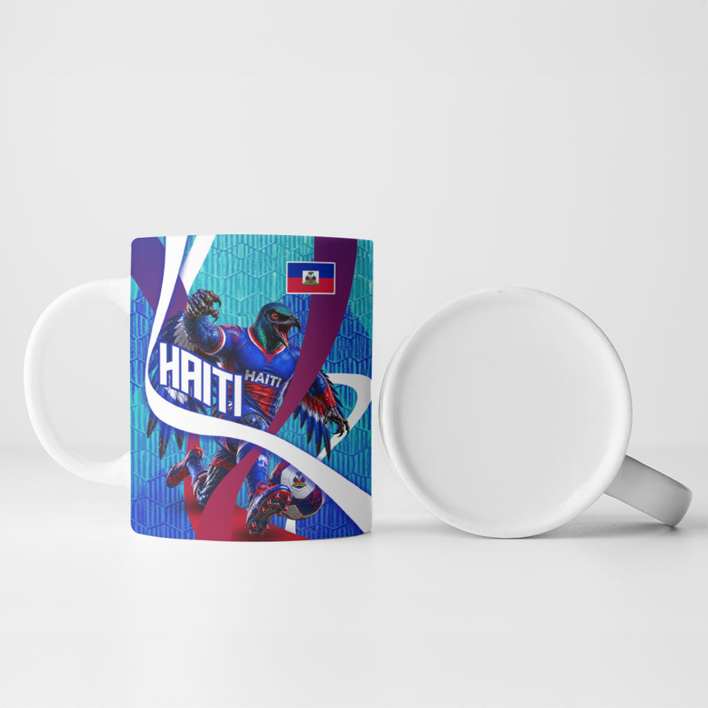Personalized Haiti Football Ceramic Mug Haitian Flag Trogon Bird Mascot