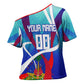 Personalized Haiti Football Cross Shoulder Shirt Haitian Flag Trogon Bird Mascot