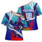 Personalized Haiti Football Cross Shoulder Shirt Haitian Flag Trogon Bird Mascot