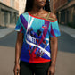 Personalized Haiti Football Cross Shoulder Shirt Haitian Flag Trogon Bird Mascot