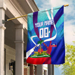 Personalized Haiti Football Garden Flag Haitian Flag Trogon Bird Mascot