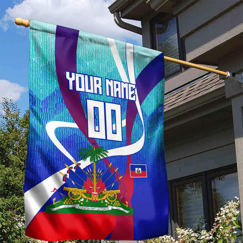 Personalized Haiti Football Garden Flag Haitian Flag Trogon Bird Mascot