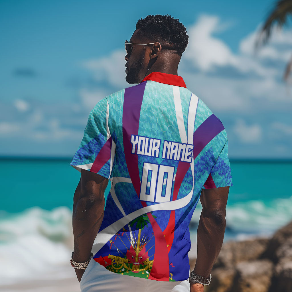 Personalized Haiti Football Hawaiian Shirt Haitian Flag Trogon Bird Mascot