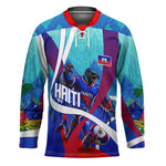 Personalized Haiti Football Hockey Jersey Haitian Flag Trogon Bird Mascot