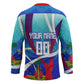 Personalized Haiti Football Hockey Jersey Haitian Flag Trogon Bird Mascot