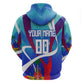 Personalized Haiti Football Hoodie Haitian Flag Trogon Bird Mascot