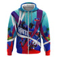 Personalized Haiti Football Hoodie Haitian Flag Trogon Bird Mascot