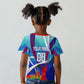 Personalized Haiti Football Kid T shirt Haitian Flag Trogon Bird Mascot