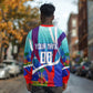 Personalized Haiti Football Long Sleeve Shirt Haitian Flag Trogon Bird Mascot