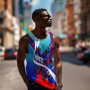 Personalized Haiti Football Men Tank Top Haitian Flag Trogon Bird Mascot
