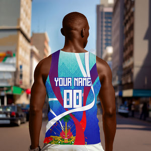 Personalized Haiti Football Men Tank Top Haitian Flag Trogon Bird Mascot