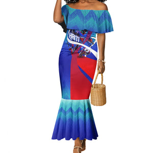 Personalized Haiti Football Mermaid Dress Haitian Flag Trogon Bird Mascot