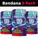 Personalized Haiti Football Neck Gaiter Haitian Flag Trogon Bird Mascot