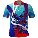 Personalized Haiti Football Polo Shirt Haitian Flag Trogon Bird Mascot