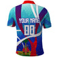 Personalized Haiti Football Polo Shirt Haitian Flag Trogon Bird Mascot