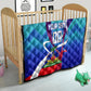 Personalized Haiti Football Quilt Haitian Flag Trogon Bird Mascot