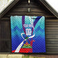 Personalized Haiti Football Quilt Haitian Flag Trogon Bird Mascot